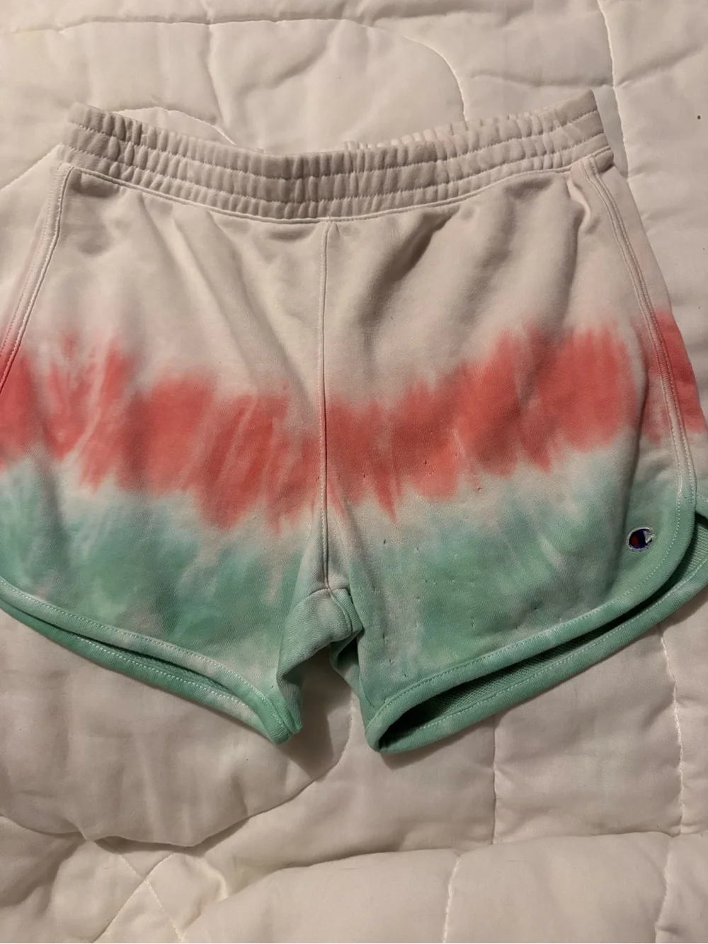 Champion Gray Tank & Coral-Mint Ombre Shorts Set